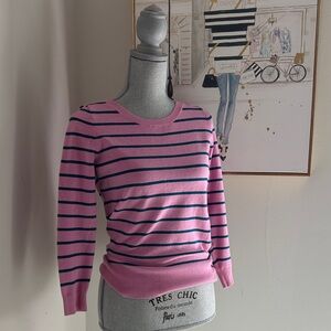 J. Crew Pink Striped Crewneck Sweater - Women